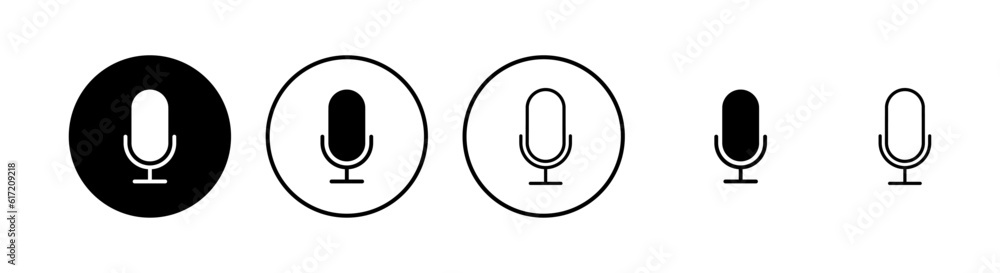 Microphone Icons set. Mic sign. Karaoke microphone icon. Broadcast mic sign Microphone Icons set. Mic sign. Karaoke microphone icon. Broadcast mic sign