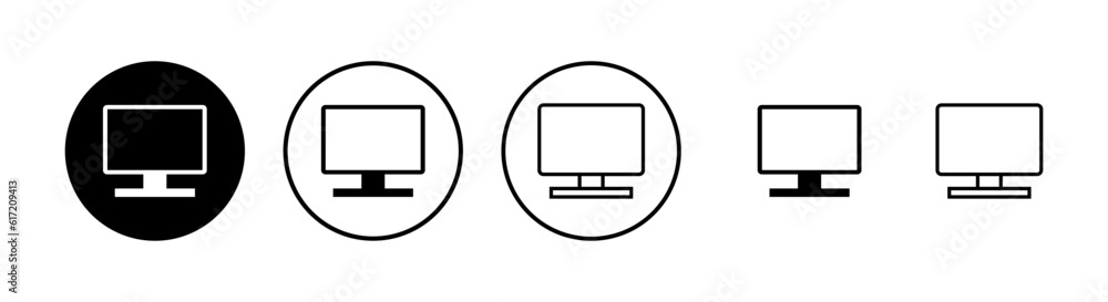 Computer icons set. PC Icon vector. Computer monitor icon. Flat PC symbol Computer icons set. PC Icon vector. Computer monitor icon. Flat PC symbol
