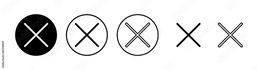 Close icons set. Delete icon. remove, cancel, exit symbol Close icons set. Delete icon. remove, cancel, exit symbol