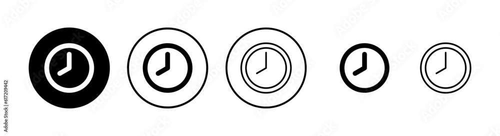 Clock icons set. Time icon vector. Clock vector icon Clock icons set. Time icon vector. Clock vector icon