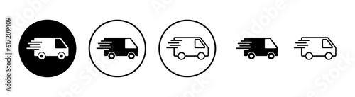 Delivery Icons set. Fast Delivery Icon. Fast shipping delivery truck. Truck icon delivery