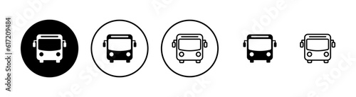 Bus Icons set. Bus vector icon. Public transport symbol.
