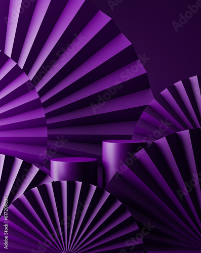 3d illustration. purple display stand