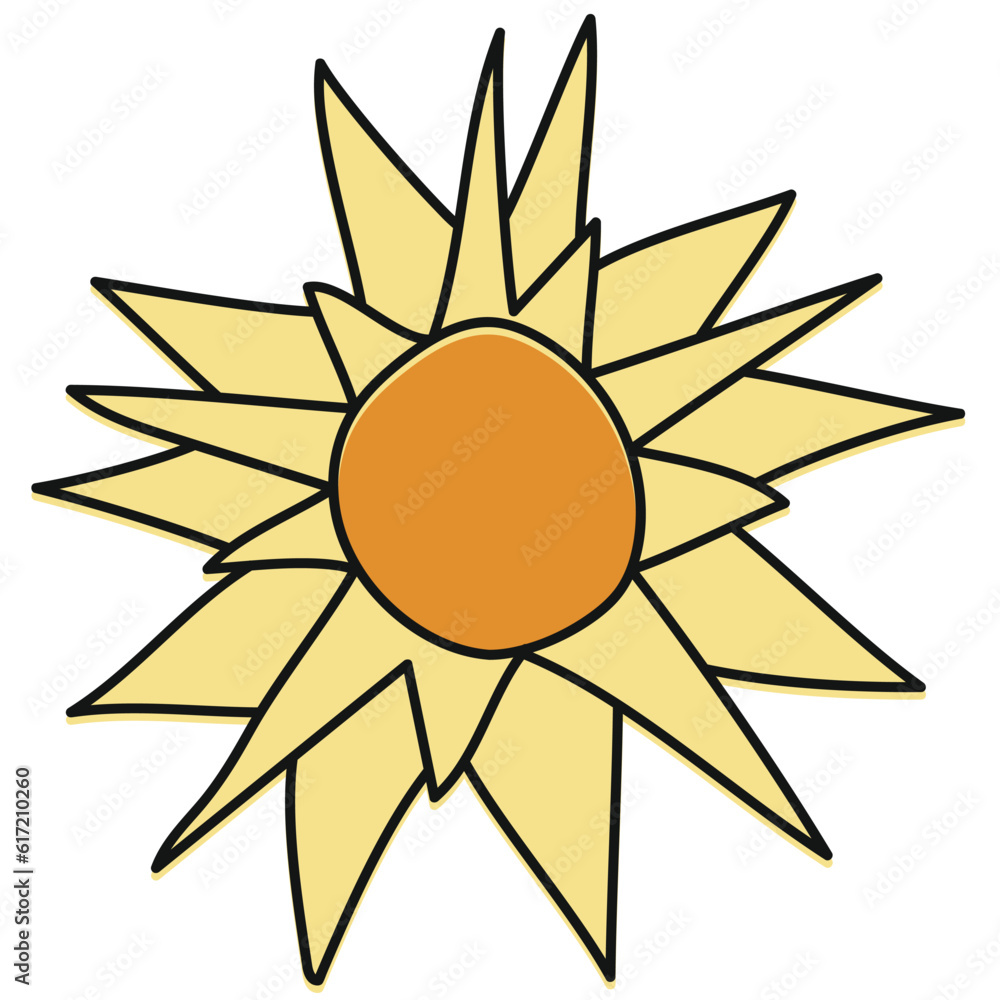 sun handdrawn summer vector illustration sun handdrawn summer vector illustration
