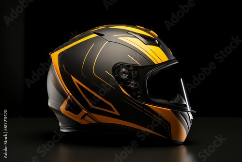 Racing helmet inspired by high-speed aerodynamics and precision engineering. Incorporated with sleek lines, bold color combinations, and dynamic patterns that evoke a sense of speed and movement