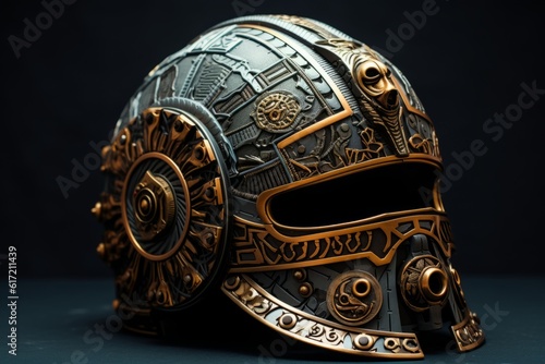 Helmet inspired by Mayans ancient civilizations
