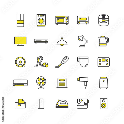 家電製品のアイコンセット