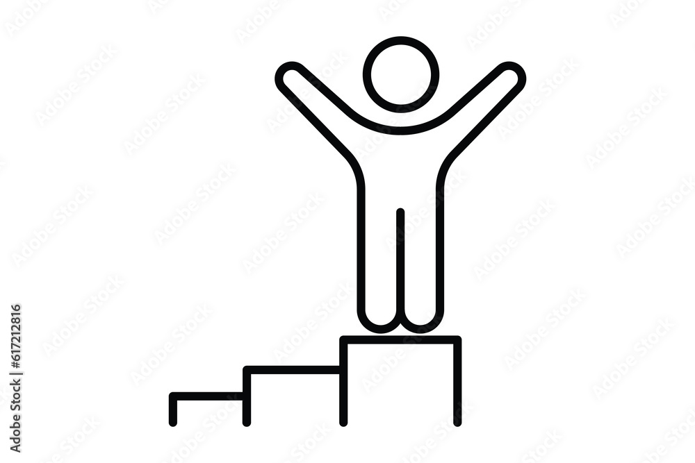 Winner podium icon. icon related to Champion, winner, success. Line icon style design. Simple vector design editable Winner podium icon. icon related to Champion, winner, success. Line icon style design. Simple vector design editable