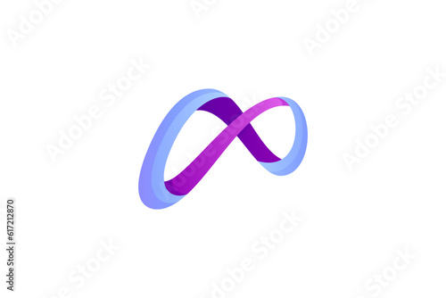 Inifinity logo design in modern 3d style photo