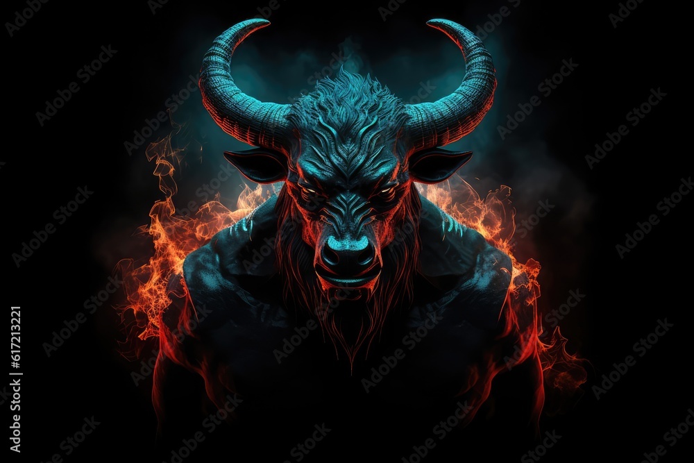 Half Man, Half Bull Minotaur: Concept for Greek Mythology Stories, Horrifying Ancient Beasts, and Mysterious Labyrinth Tales. Generative AI Half Man, Half Bull Minotaur: Concept for Greek Mythology Stories, Horrifying Ancient Beasts, and Mysterious Labyrinth Tales. Generative AI