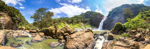 Dunhinda waterfall in Sri Lanka photo