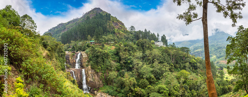 Ramboda waterfall in Sri Lanka