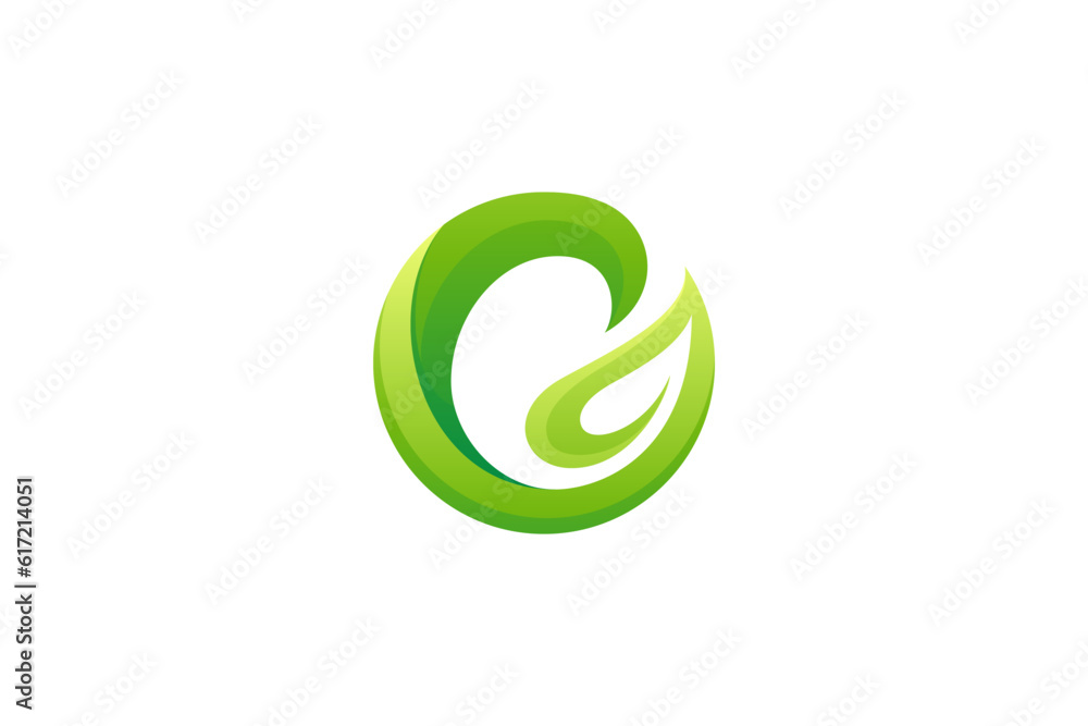 Green leaf nature in simple logo design Green leaf nature in simple logo design