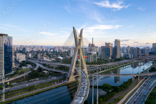 Octavio Frias de Oliveira bridge, postcard of São Paulo, Brazil