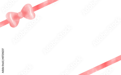 水彩風　リボン　フレーム3