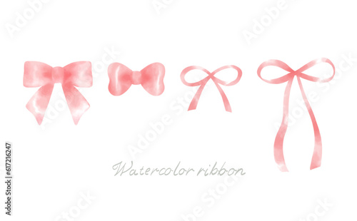 水彩風　リボン　セット2