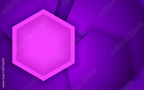 Abstract geometric background with bluepurple gradient vanishing polygon. Modern template for social media banner. Contemporary material design with realistic shadow over flat gradient background.