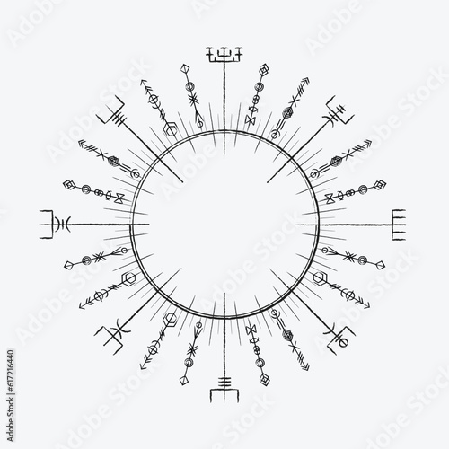 Norse viking Vegvisir symbol circle