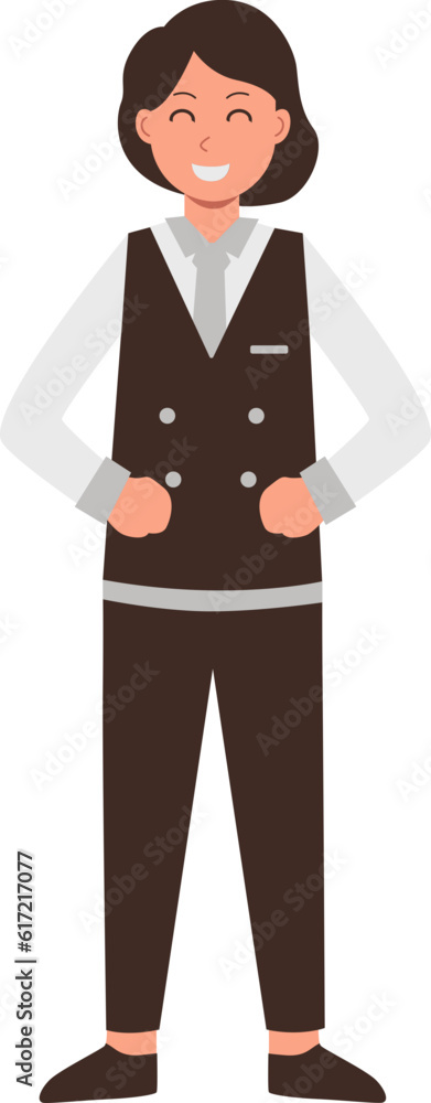 Smiling Female Pilot Illustration Vector Smiling Female Pilot Illustration Vector