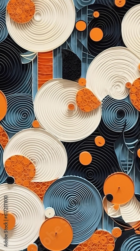 A close up of a bunch of paper circles. Generative AI.