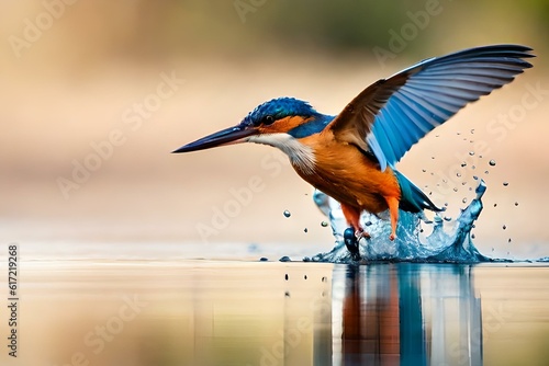 kingfisher bird in flight generated by AI tool © Muhammad