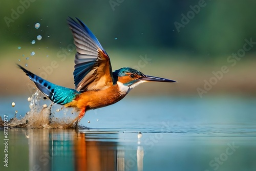 kingfisher on the water generated by AI tool © Muhammad