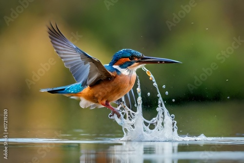 A mesmerizing scene unfolds as a female Kingfisher generated by AI tool © Muhammad