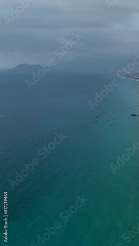 Vertical Video: Aerial Beauty - Winter Cityscape on the Mediterranean Coast photo