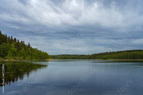 Beautiful landscape view of Merrasjärvi in Lahti, Finland