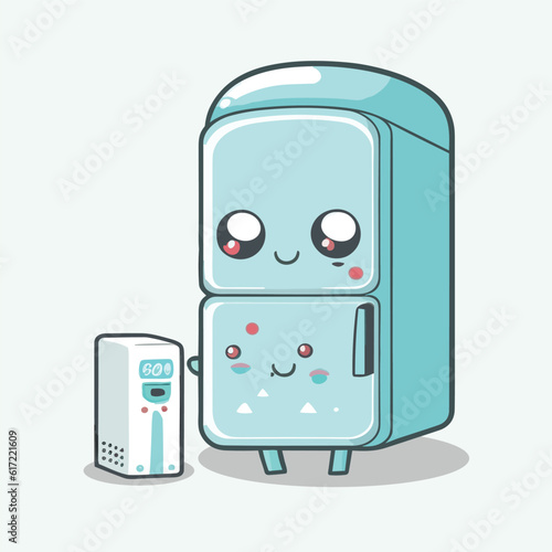 vector cute refrigerator cartoon style