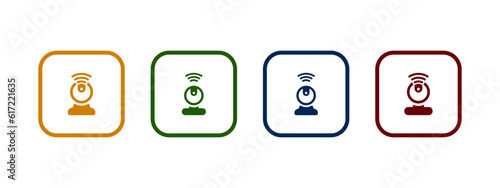smart cam icon vector illustration. web camera with network concept.