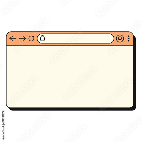 Retro UI frame. Retro user interface box. Windoww browser.