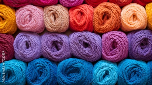 Colorful knitting yarn background