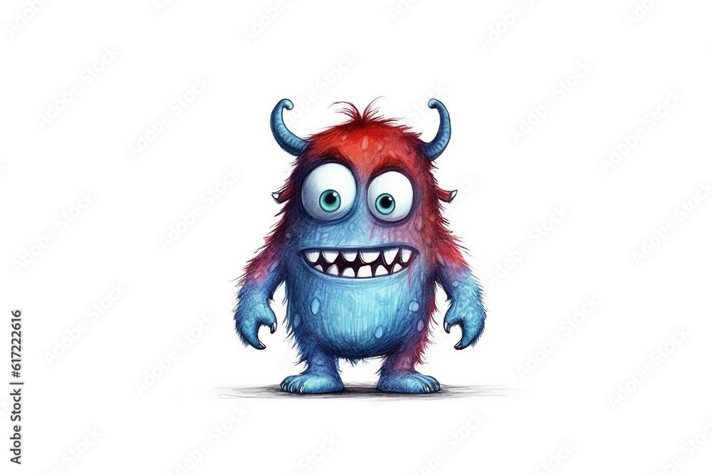 Cute monster portrait isolated illustration