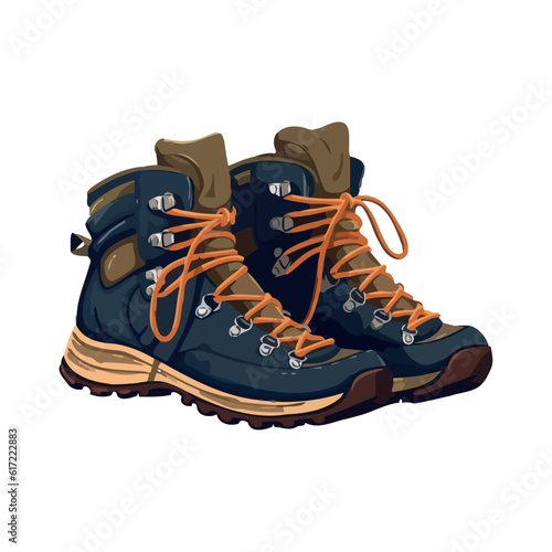 A pair of sport shoes with undone shoelaces