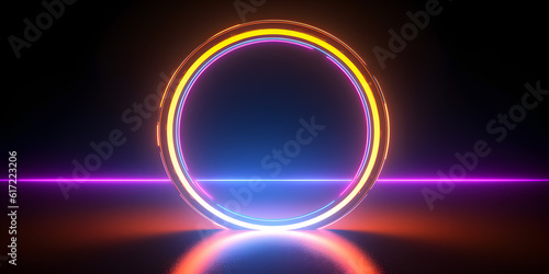 glowing neon circle generative ai