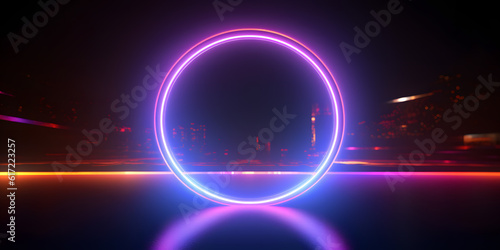 glowing neon circle generative ai