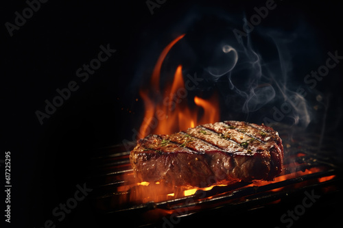 Grilled Beef Background created with Generative AI technology