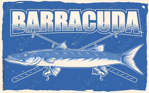 barracuda fishing poster concept for print