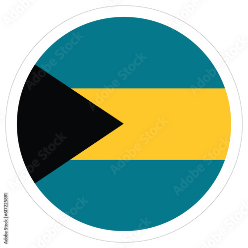 Free Download Bahamas flag in circle shape. Flag of Bahamas design shape - GFXLoad