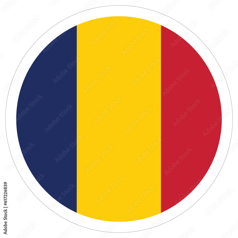 Fototapeta premium Chad flag shape. Flag Of Chad design shape.