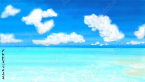 blue sea and sky of Saipan Island