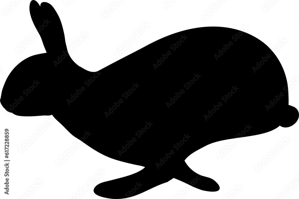 Running Bunny Silhouette Illustration Vector Running Bunny Silhouette Illustration Vector