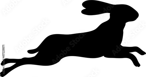 Jump Bunny Silhouette Illustration Vector