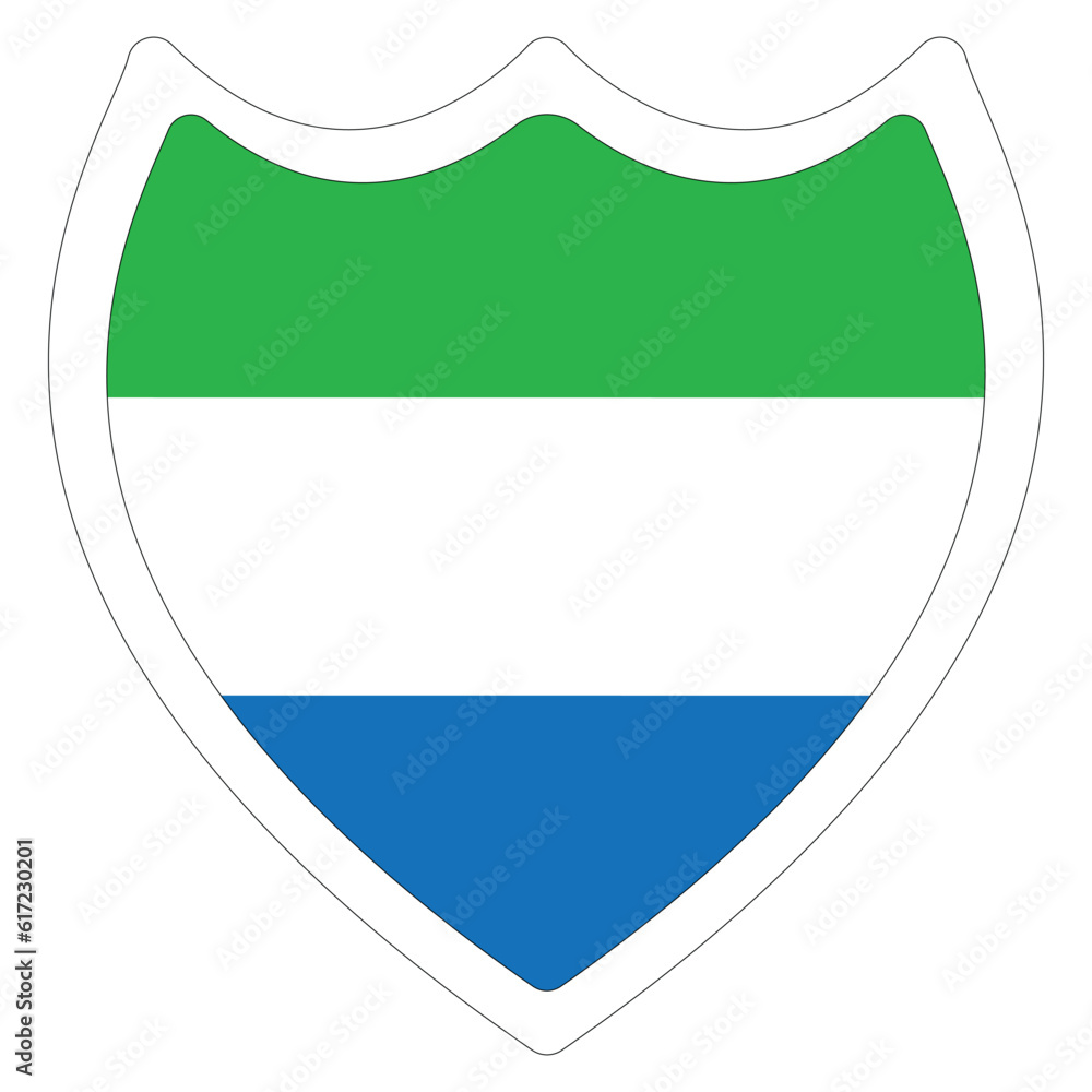 Sierra Leone flag design shape. Fag of Sierra Leone icon Sierra Leone flag design shape. Fag of Sierra Leone icon