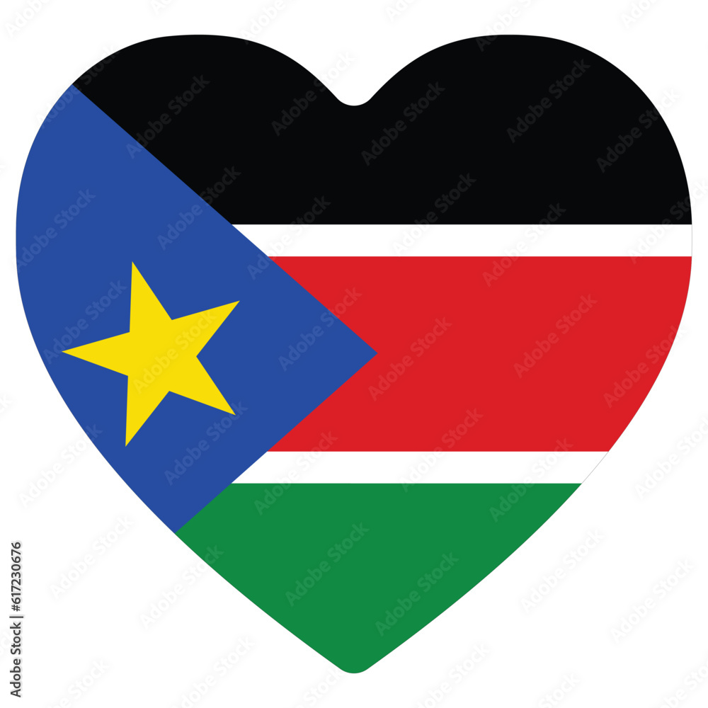 South Sudan flag. Flag of South Sudan design shape. South Sudan flag. Flag of South Sudan design shape.