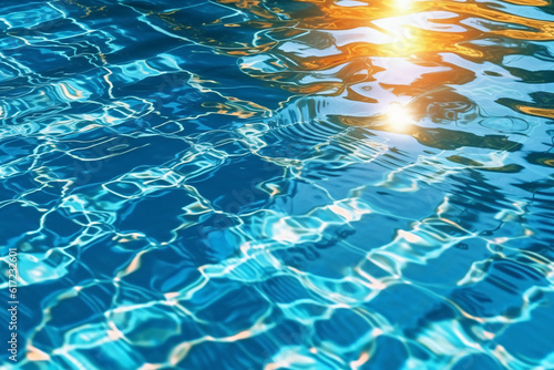 Abstract pool water surface and background with sun light reflection