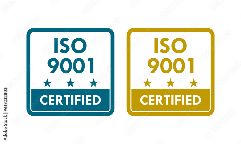 ISO 9001 Design badge template illustration ISO 9001 Design badge template illustration