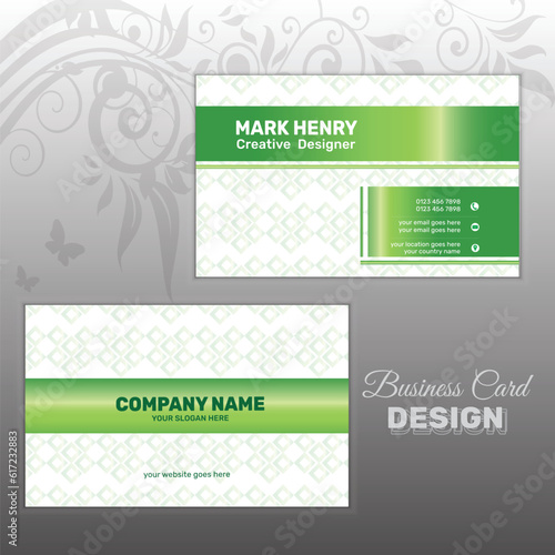 Vector business card design template, corporate visiting card design , green color business card design