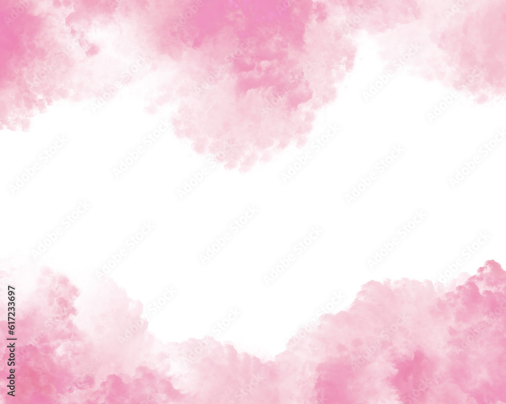 Pink clouds watercolor backgrounds, illustrations and vector, use for a wedding, valentines and Mother’s Day card, poster backdrop.